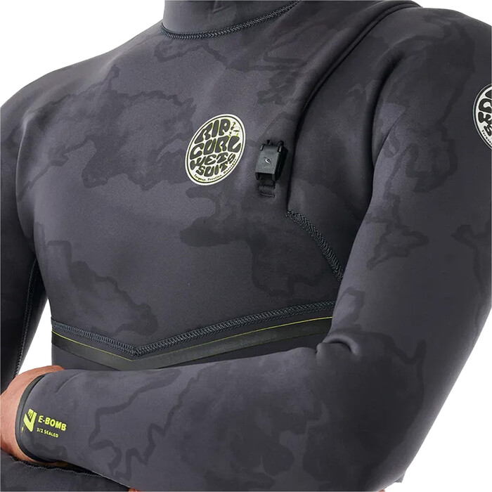 2024 Rip Curl Mens E-Bomb 3/2mm Zip Free Wetsuit 160MFS - Charcoal